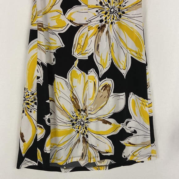 Intermission White Yellow and Black Dress Sleeveless With Pleats Size 6 - Picture 6 of 8